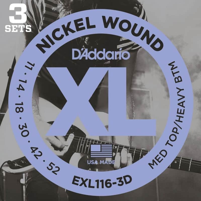 D'Addario D'addario EXL116 Medium Top/Heavy Bottom, 11-52, 3 P...