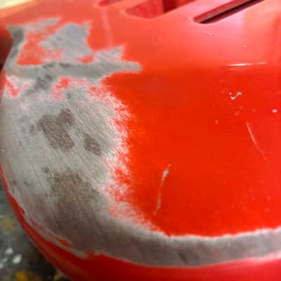 Fiesta Red Heavy Relic Stratocaster body, Nitro paint, made in Italy image 9