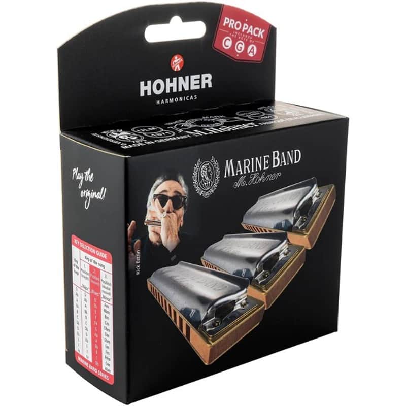 Hohner Marine Band 3-Piece Harmonica Set in Keys of G, A & C Made in Germany image 1
