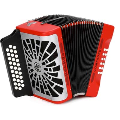 Hohner Compadre Accordion FBbEb Red w/Silver Grill image 1