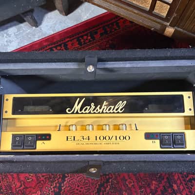 2004 Marshall EL34 100/100 Dual Monoblock Rack Power Amp With Rack Mount Case image 2