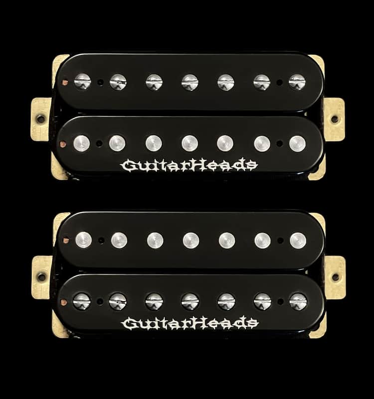 GuitarHeads PRIME-7 Humbucker Pickups - 7-STRING - Bridge/Neck Set of 2 - BLACK image 1