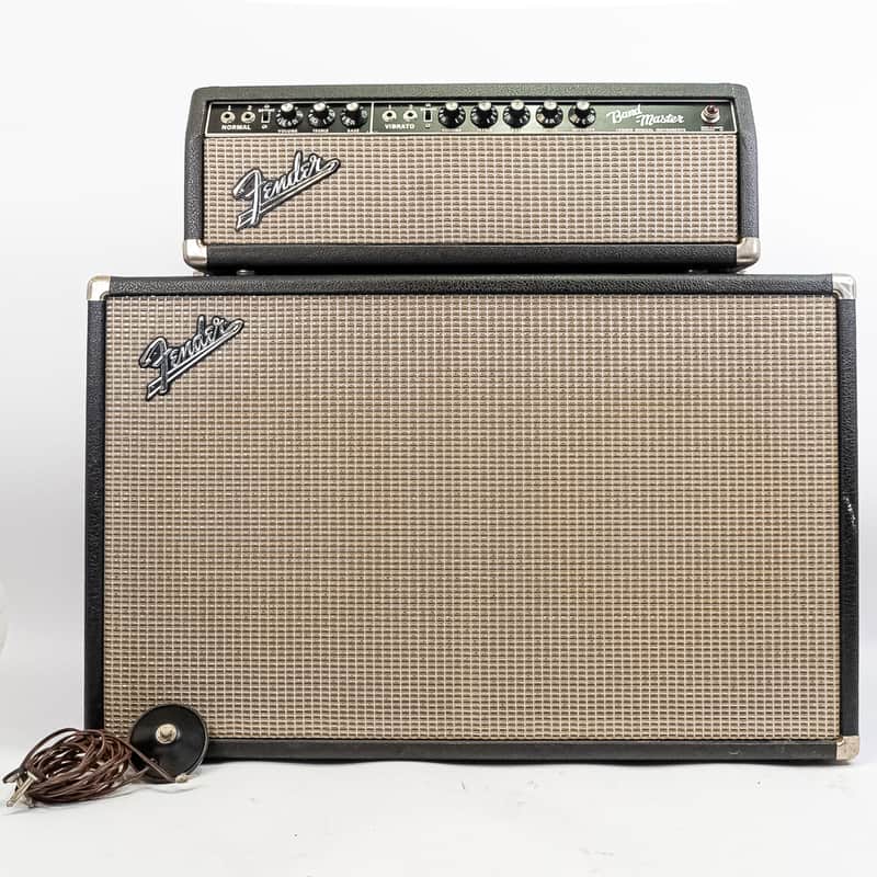 1965 Fender Bandmaster AB763 Blackface Piggyback Amp Head & Cab Pre-CBS image 1