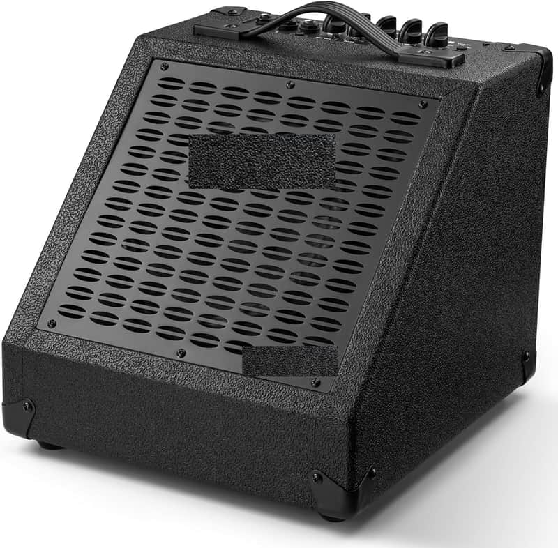 Electric Drum Amp 40W Professional Amplifier Speaker, 3 Inputs 3 Band EQ Wireless Electronic Drum Monitor, Keyboard Speaker Includes Power Cable, Black image 1