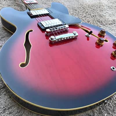 Handmade Custom Jazz Guitar, Rosewood Fingerboard, Maple Neck Red Burst image 1