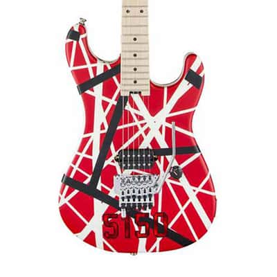 Used EVH Striped Series 5150 Electric Guitar - Red, Black and White Stripes image 3