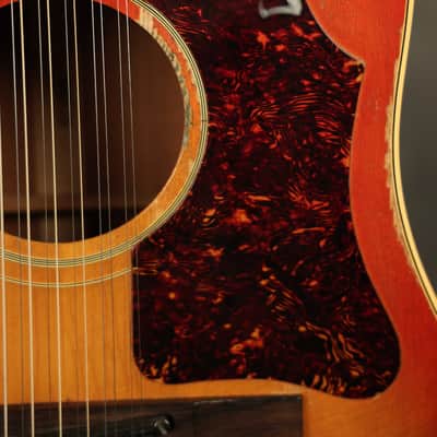 1966 Gibson B-45-12 string Dreadnought flattop acoustic Cherry Sunburst image 4