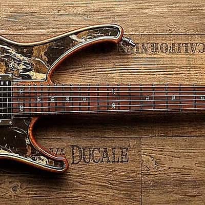 Zerberus-Guitars  Gorgonized Nemesis 2016 Black&Gold Marble Hardshell Case Included image 4