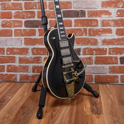 Gibson Les Paul Custom 3-Pickup with Bigsby Ebony 1960 w/Hardshell Case (Refin/Refret/Headstock Repair) image 3