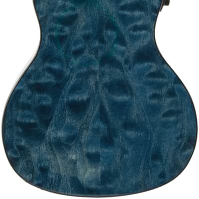 LANIKAI QM-BLCEC Quilted Maple Konzert Elektro-Akustik-Ukulele inkl. Koffer blue stain image 3