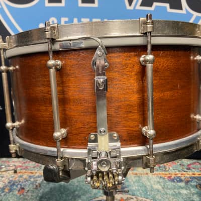 Ludwig & Ludwig 1932 - 14x6.5" No. 242. "Super Ludwig" Solid Walnut Shell Snare Drum, (Restored) 70's Throw-Off image 8