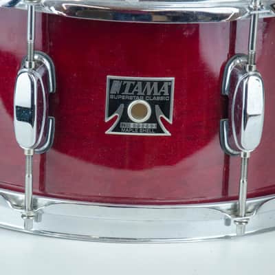 Used Tama Superstar Classic Snare Drum - Red Lacquer 6.5" x 14" image 2