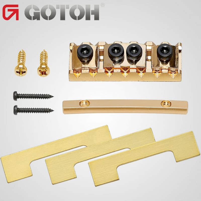 NEW Gotoh GLN-7 Locking Nut 7-String - Top Mount Type - 48mm Width - GOLD image 1