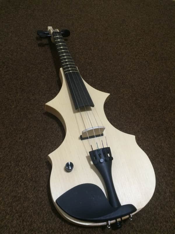 4/4 violin. Handmade flat top, solid body electric with frets. image 1