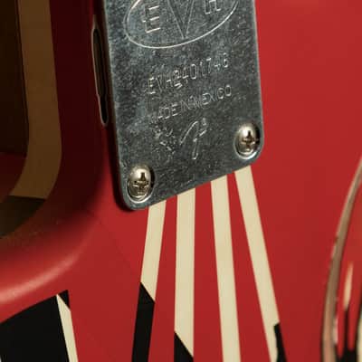 EVH Striped Series Frankenstein Frankie - Maple - Red with Black Stripes Relic image 6