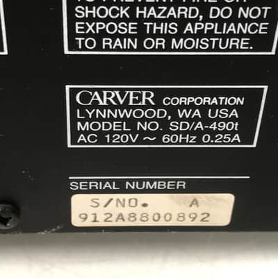 Carver SD/A-490T Vacuum Tube Reference CD Player image 11