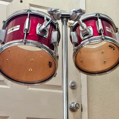 Vintage Yamaha 5000 series 8" and 10" Rack Tom Drum Set w/ Stand Metallic Red image 6