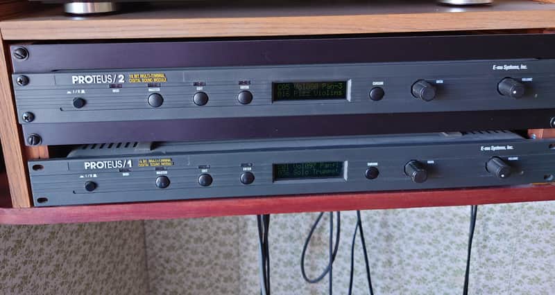 E-MU Systems Proteus/1 AND Proteus/ 2 XR Rackmount 32-Voice Sampler Module 1989 - Black image 1
