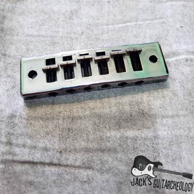 Gibson "Harmonica" Schaller-made Tune-O-Matic Bridge for Marauder, L6S, S-1 (1970s, Chrome) image 1