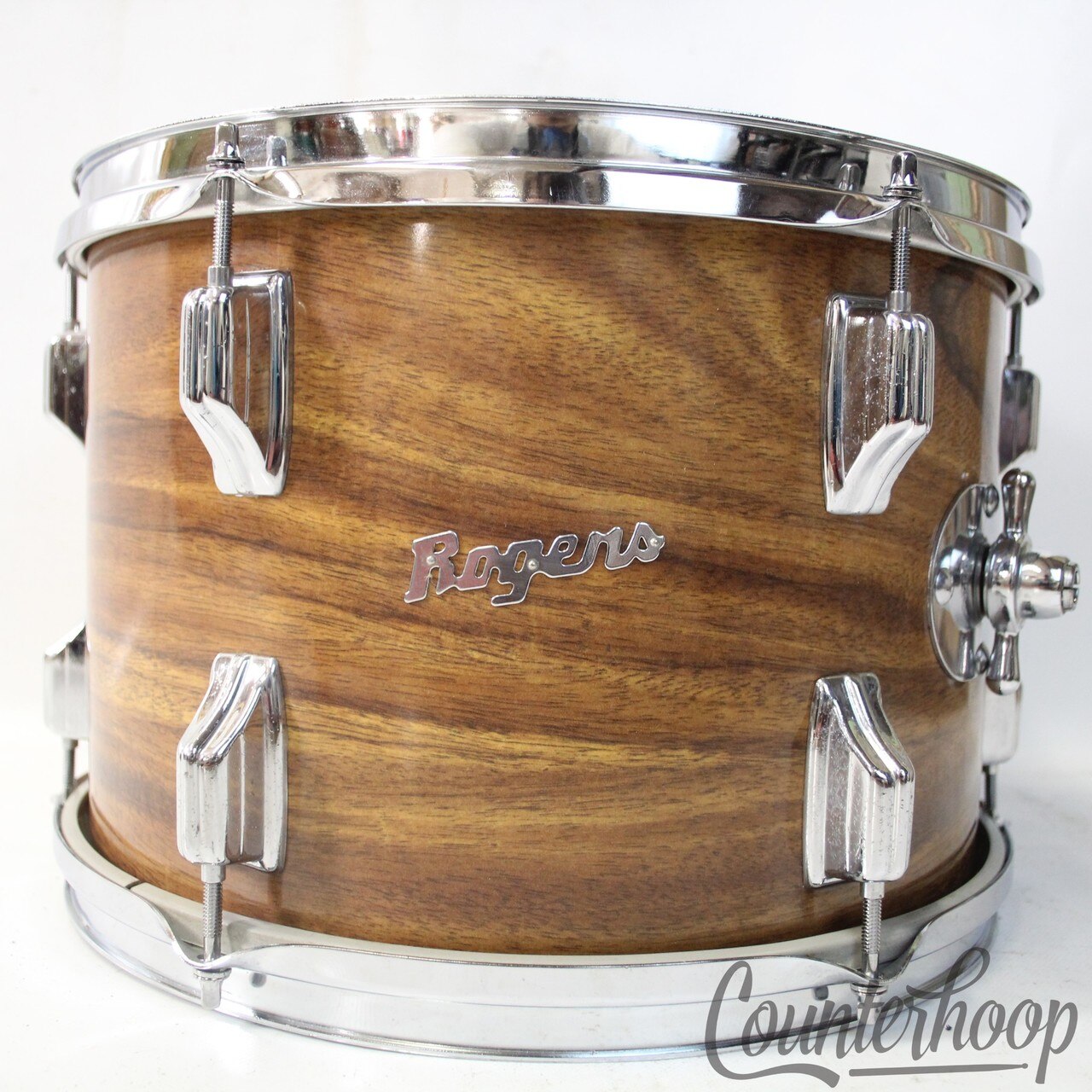 Rogers 13x9"Koa Tom Drum Powertone Fullerton,CA Swivomatic USA Vintage 70s 9/72 — main photograph