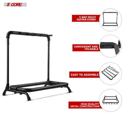 5 Core Multi Guitar Rack Stand Floor 5 Slot Adjustable Flying V Guitars Holder image 3