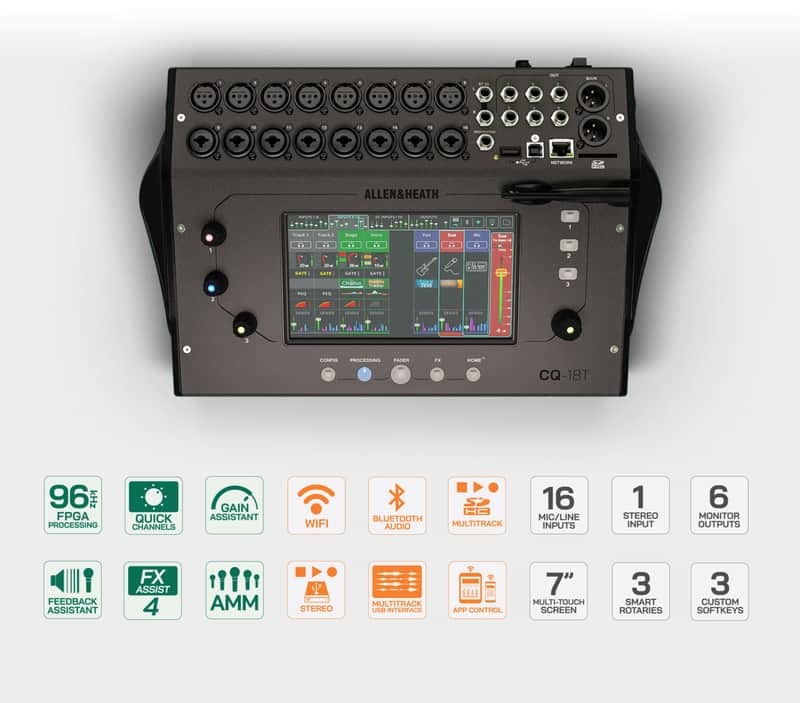 Allen & Heath CQ-18T 16-Channel Digital Mixer 2023 - Present - Black image 1