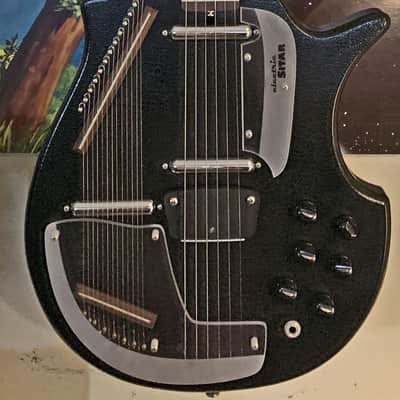 Jerry Jones Guitars 2007 Electric Sitar with custom hard case - Black Crackle image 1