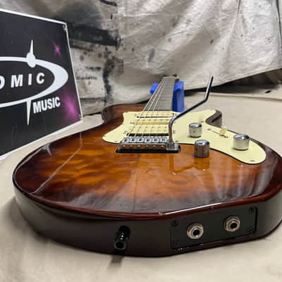 Godin Solidac Piezo HSH Electric Guitar - Standard and Piezo Outputs - 2002 Quilted Maple Top image 8