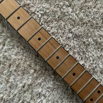 Fender Squire Telecaster Electric Guitar Headstock and Neck - Baked Maple - Metallic Army Green image 3