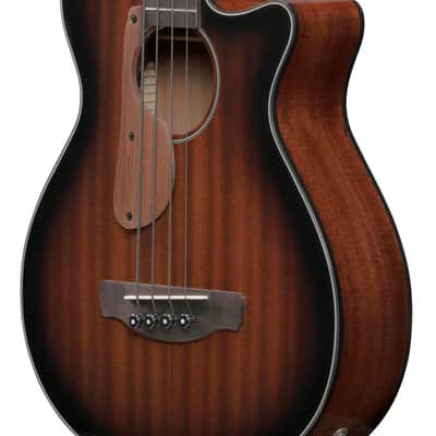 Ibanez AEGB24EMHS - 4 String Acoustic Electric Bass Guitar - Mahogany Sunburst High Gloss (AEGB24EMHS) image 7