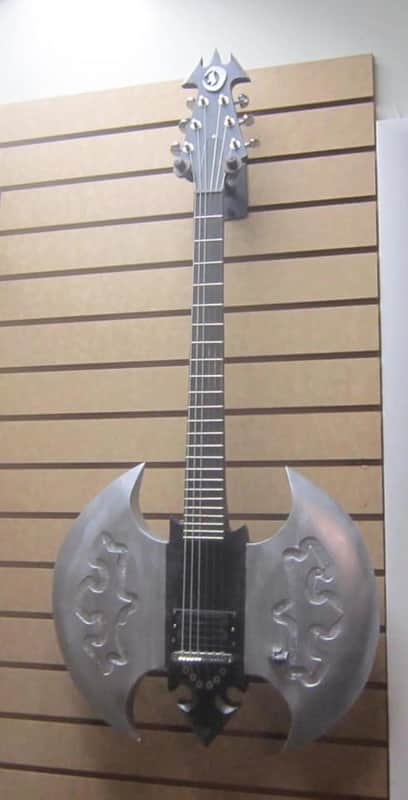 Custom Built Battle Axe Guitar by Damien black/silver image 1