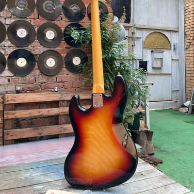 Vintage rare Japan Gneco Greco Jazz Bass matsumoku Maxon pickups 1974 Sunburst image 13