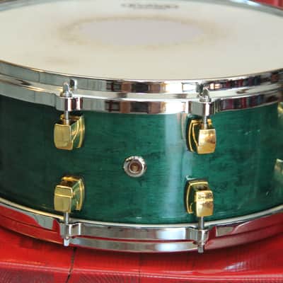 Yamaha Maple Custom Torquoise snare 14x5.5 image 5