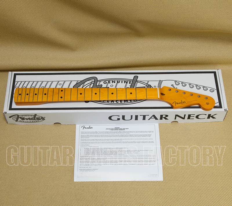 099-0061-921 Fender Classic Series '50S Stratocaster® Maple Guitar Neck 21 Frets, Lacquer Finish, Soft "V" Shape image 1
