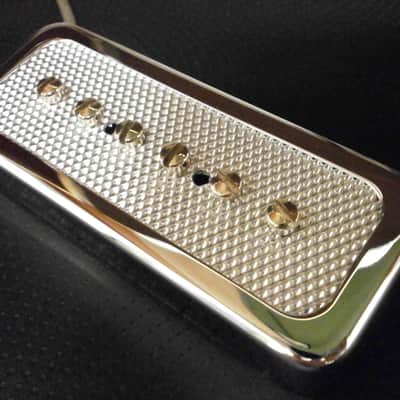 FOIL P90 soap bar Pickups SET SILVER / CHROME cover Bridge And Neck Fits Gibson SG LP Junior Q image 10