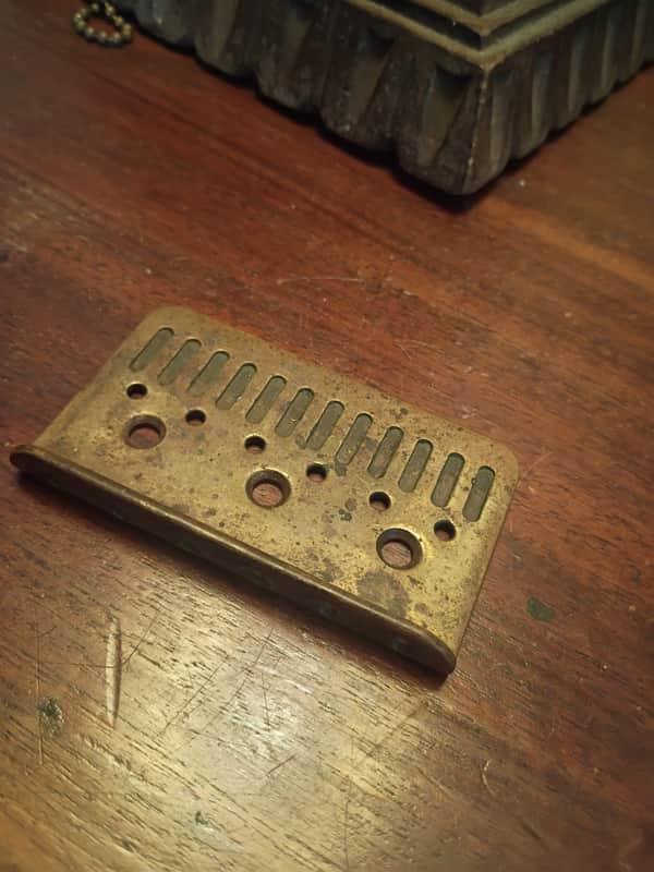 Brass Bridge tailpiece Stratocaster telecaster 70s 80s image 1