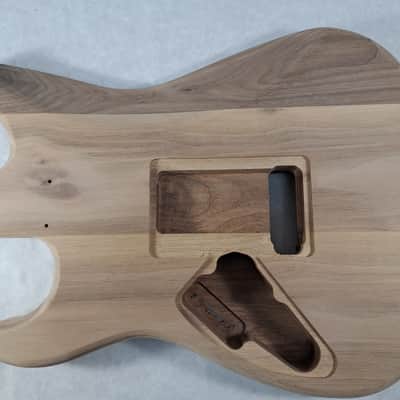 Unfinished Walnut SSS guitar body - for Fender Strat Stratocaster neck Floyd Rose J1991 image 4