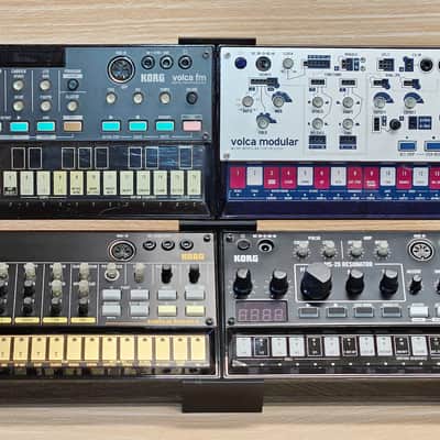 The Analog Source 2 Tier Quad Mount Angled Desktop Stand Holds 4 Korg Volca Beats Bass FM Keys Nubass Loop Mix Sample Synthesizer Mixer Drum Rhythm Machine Sampler image 7
