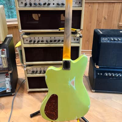 Fender-Wolf Jazzmaster 2020, Maui Green, USA, 7 Lbs 15 oz. Hand wound Alnico, killer “C” neck, tortoise guard, Kluson Tuners and you’ll love this one! image 7