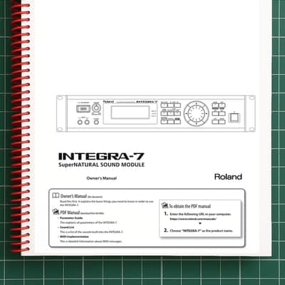 Roland INTEGRA-7 — 8 in 1 Owners Manual User Instructions — 342 Pages — USA Made