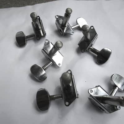 Hofner Guitar Tuners, 1960's, Germany, 3 On The Side, Metal Buttons, Grommets Included image 3