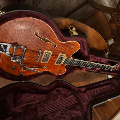 Gretsch G6609TFM Players Edition Broadkaster with Flame Maple Top 2017 - Present - Bourbon Stain image 5