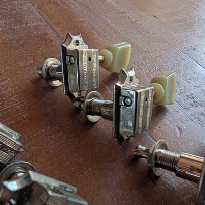 2001 Gibson Deluxe Tulip Vintage Style Tuning Pegs Set 3+3 CLEAN image 6
