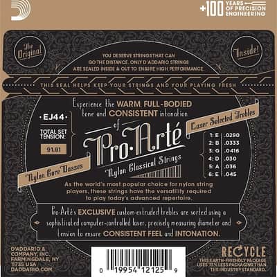 D'Addario Guitar Strings  EJ44  Pro-Arte Nylon  Extra Hard Tension Classical image 2