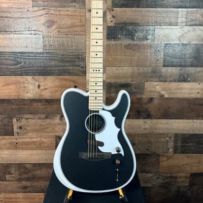 Fender Jack White Signature Triplesonic Acoustasonic Telecaster Satin Arctic White with Black Top, Free Ship, 113 image 4