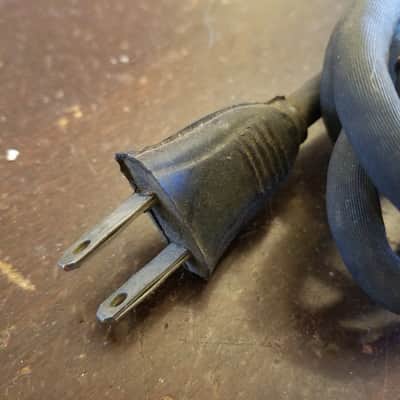 Bogen Vintage molded rubber Amp electric power cord cable nonpolarized cut David Bogen 1950s - Black image 3