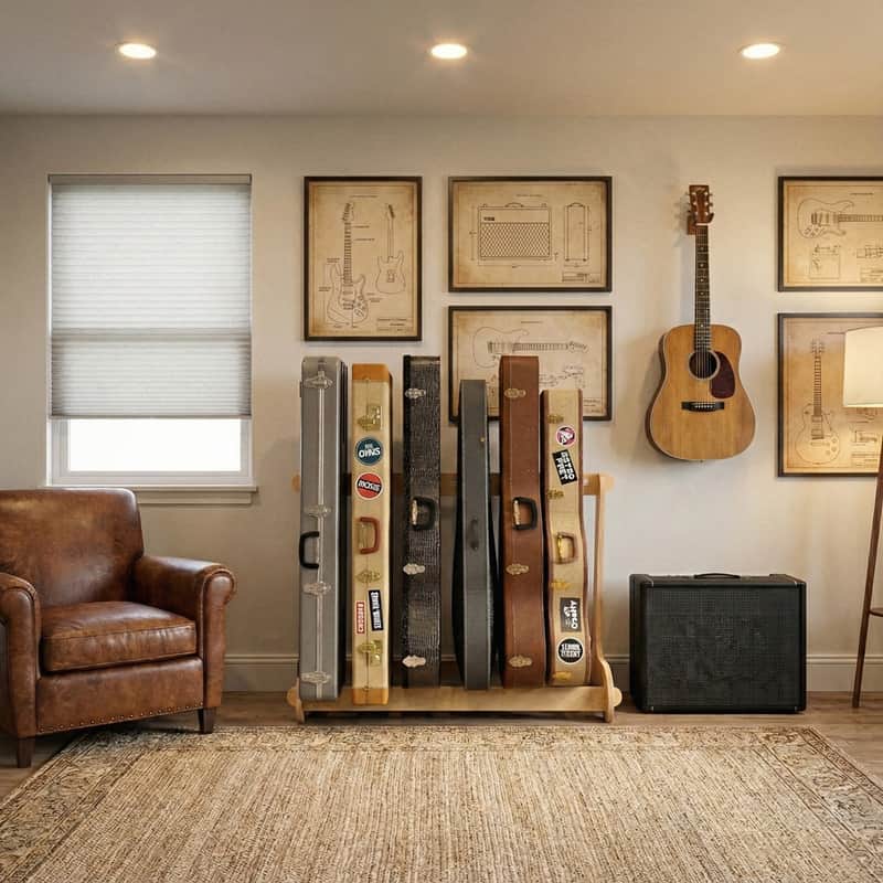 Multi Guitar Case Rack for Acoustics & Electrics - The VersaRack™ | Home or Studio Storage | Made in U.S.A. image 1