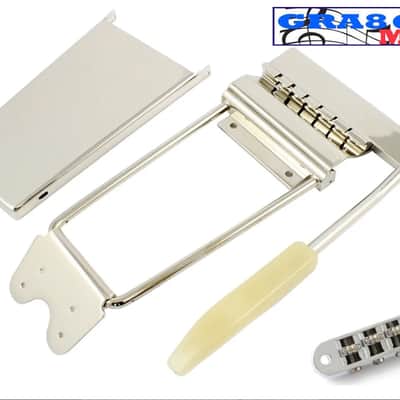 Allparts Long Vibrola Maestro Tremolo Tailpiece Nickel & Roller Bridge 4 Gibson  SG, ES335, firebird image 1