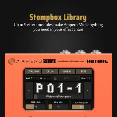 Hotone Ampero Mini MP-50 Guitar Bass Amp Modeling IR Cabinets Simulation Multi Language Multi-Effects with Expression Pedal Stereo OTG USB Audio Interface-(U.S. domestic inventory) image 4