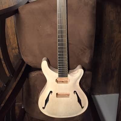 Paul Reed Smith Style Kit Clone/copy Custom 22 Semi Hollow 2016 Maple Top Raw Mahagony Back image 14